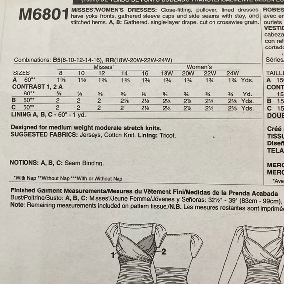 Vintage Mccall's Easy Knit Plus Dress Pattern Uncut - Picture 2 of 2